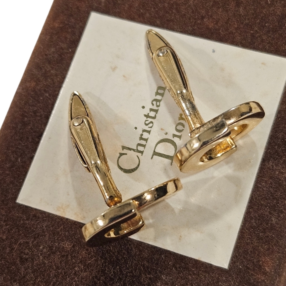 Christian Dior Vintage Gold Cufflinks - Picture 2 of 7
